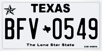 TX license plate BFV0549