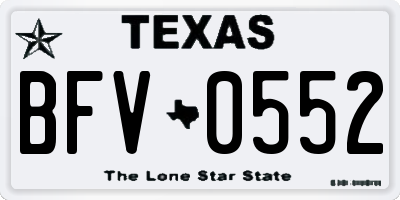 TX license plate BFV0552