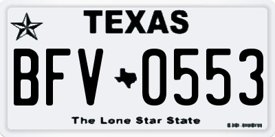TX license plate BFV0553