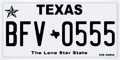 TX license plate BFV0555