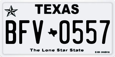 TX license plate BFV0557