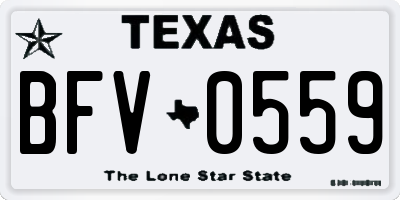 TX license plate BFV0559