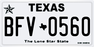 TX license plate BFV0560