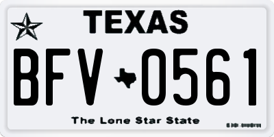 TX license plate BFV0561