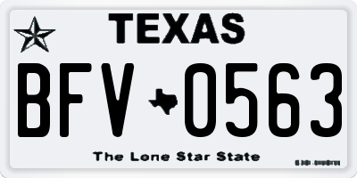 TX license plate BFV0563