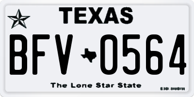 TX license plate BFV0564