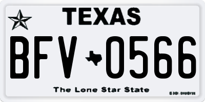 TX license plate BFV0566