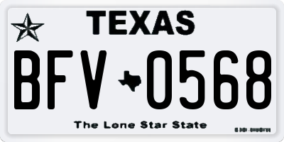 TX license plate BFV0568