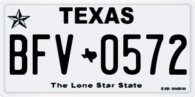 TX license plate BFV0572