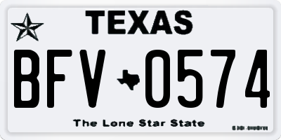 TX license plate BFV0574