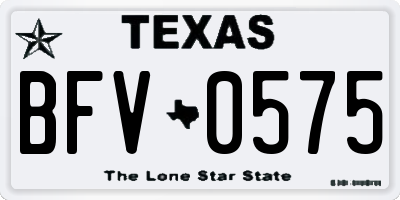 TX license plate BFV0575