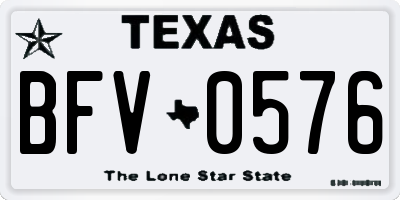 TX license plate BFV0576