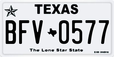 TX license plate BFV0577