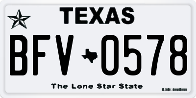 TX license plate BFV0578