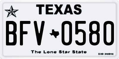 TX license plate BFV0580