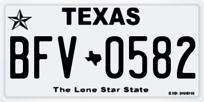 TX license plate BFV0582