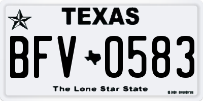 TX license plate BFV0583