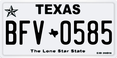 TX license plate BFV0585
