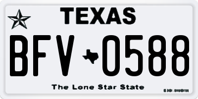 TX license plate BFV0588