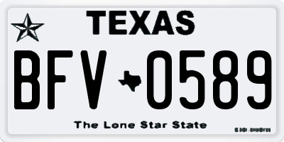 TX license plate BFV0589