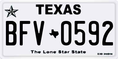 TX license plate BFV0592