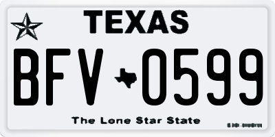 TX license plate BFV0599