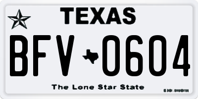 TX license plate BFV0604