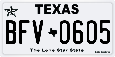 TX license plate BFV0605