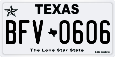 TX license plate BFV0606