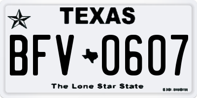 TX license plate BFV0607