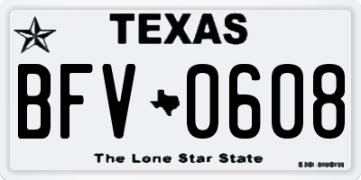 TX license plate BFV0608