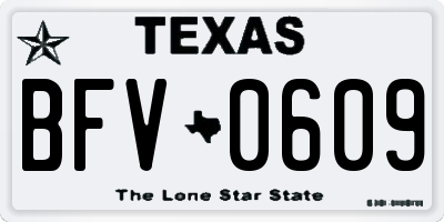 TX license plate BFV0609