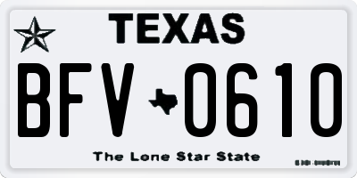 TX license plate BFV0610