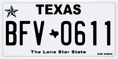 TX license plate BFV0611