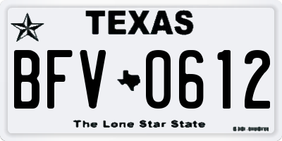TX license plate BFV0612