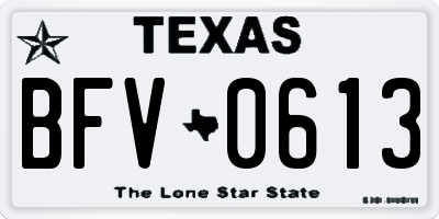 TX license plate BFV0613