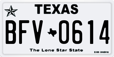 TX license plate BFV0614