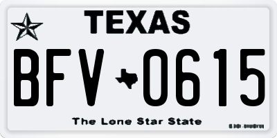 TX license plate BFV0615
