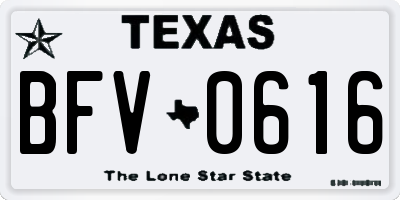 TX license plate BFV0616