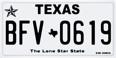 TX license plate BFV0619