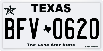 TX license plate BFV0620