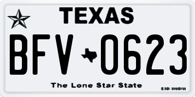 TX license plate BFV0623