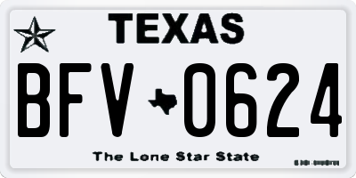 TX license plate BFV0624