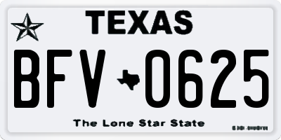 TX license plate BFV0625