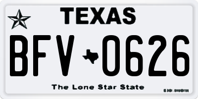 TX license plate BFV0626