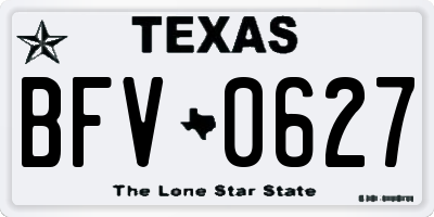 TX license plate BFV0627