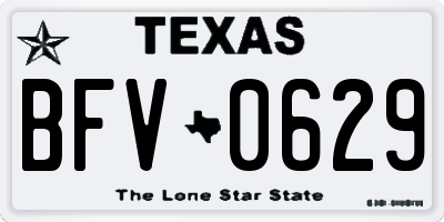 TX license plate BFV0629