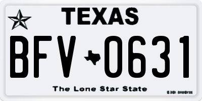 TX license plate BFV0631