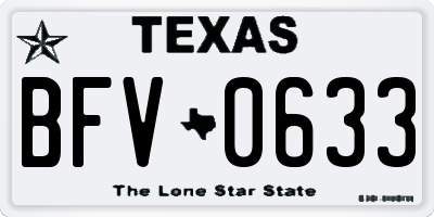 TX license plate BFV0633