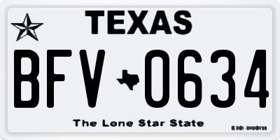 TX license plate BFV0634